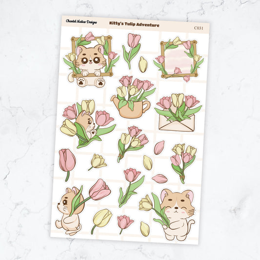 Kitty's Tulip Adventure Sticker Sheet